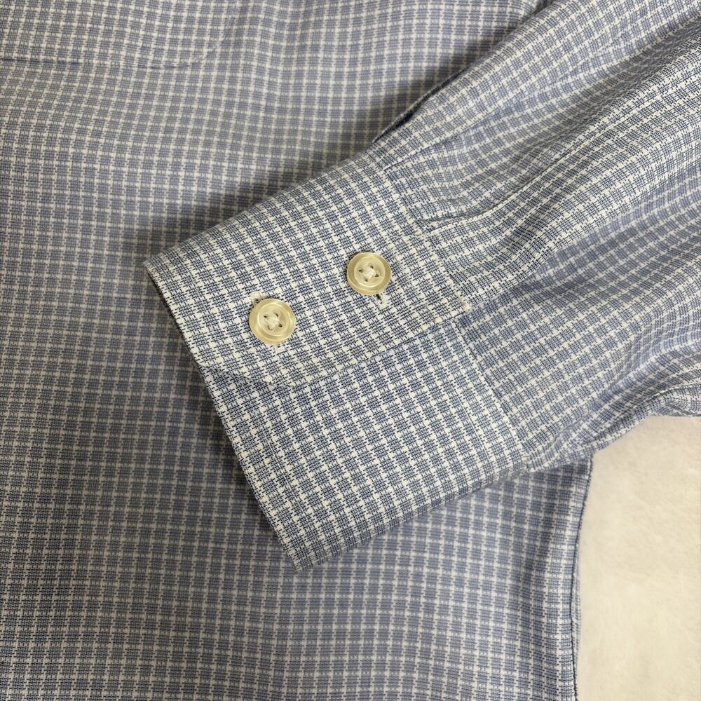 Charles Tyrwhitt Mens Dress Shirt 17.5-35 L Slim Fit Non-Iron Blue White Chrty - Picture 3 of 13